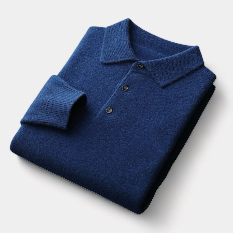 OLD MONEY Sweater with Polo Collar